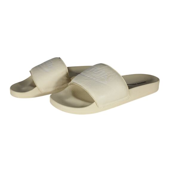 Heron Preston Leather Cream Pool Slides Size 45 EU / US Mens 12 main image 6